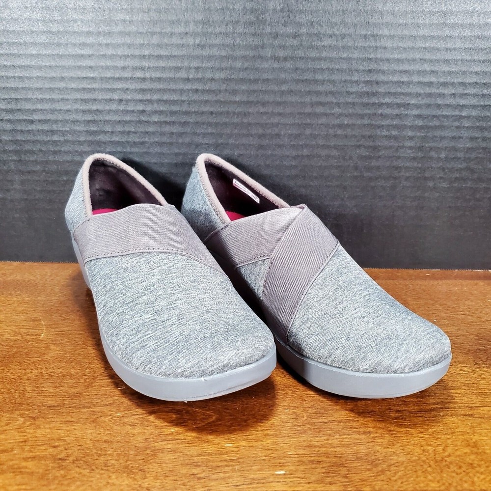 Womens Crocs Busy Day Stretch Wedge Heel Shoes Size 6 Gray Dual Comfort - 203167